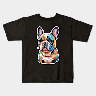 Cute French Bulldog Sticker Design Kids T-Shirt